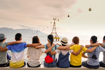 Group of people sitting together